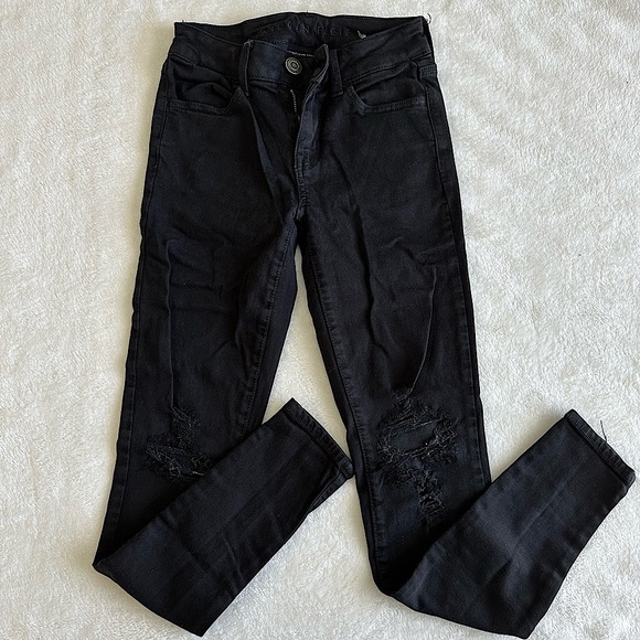 American Eagle Black Jeans Next Level Stretch - Picture 1 of 5